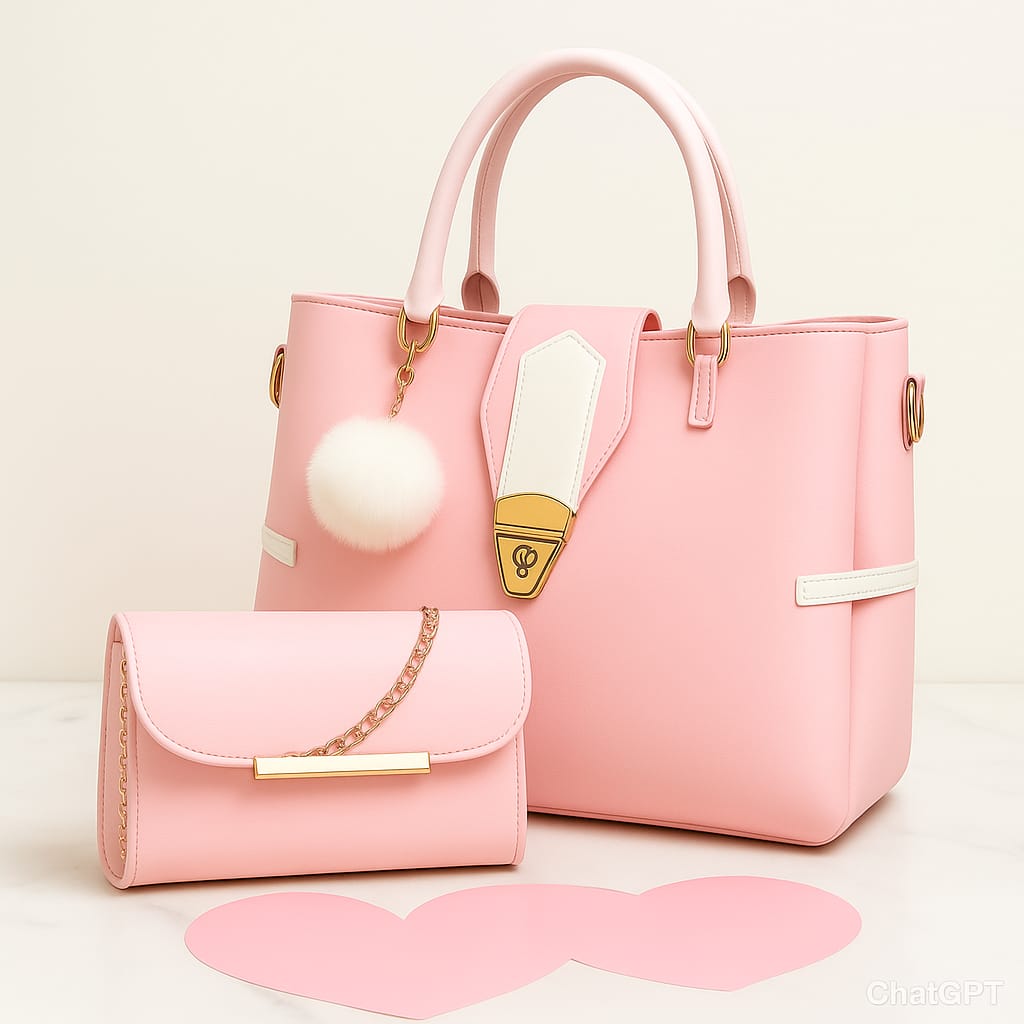 ✨ 2Pcs Elegant Leather Ladies Handbag – Stylish, Spacious & Premium Quality