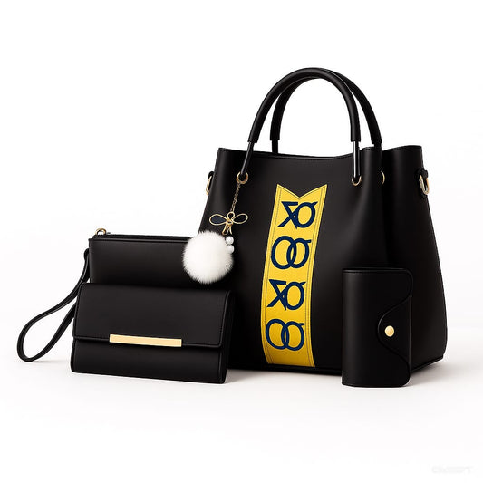 ✨ 4Psc Elegant Leather Ladies Handbag – Stylish, Spacious & Premium Quality