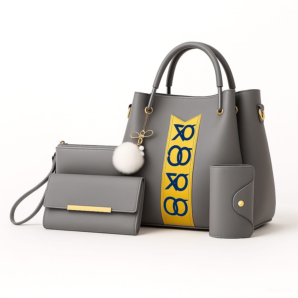 ✨ 4Psc Elegant Leather Ladies Handbag – Stylish, Spacious & Premium Quality