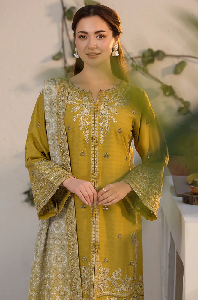 Laam - Winter 3PC Dhanak Embroidered Suit