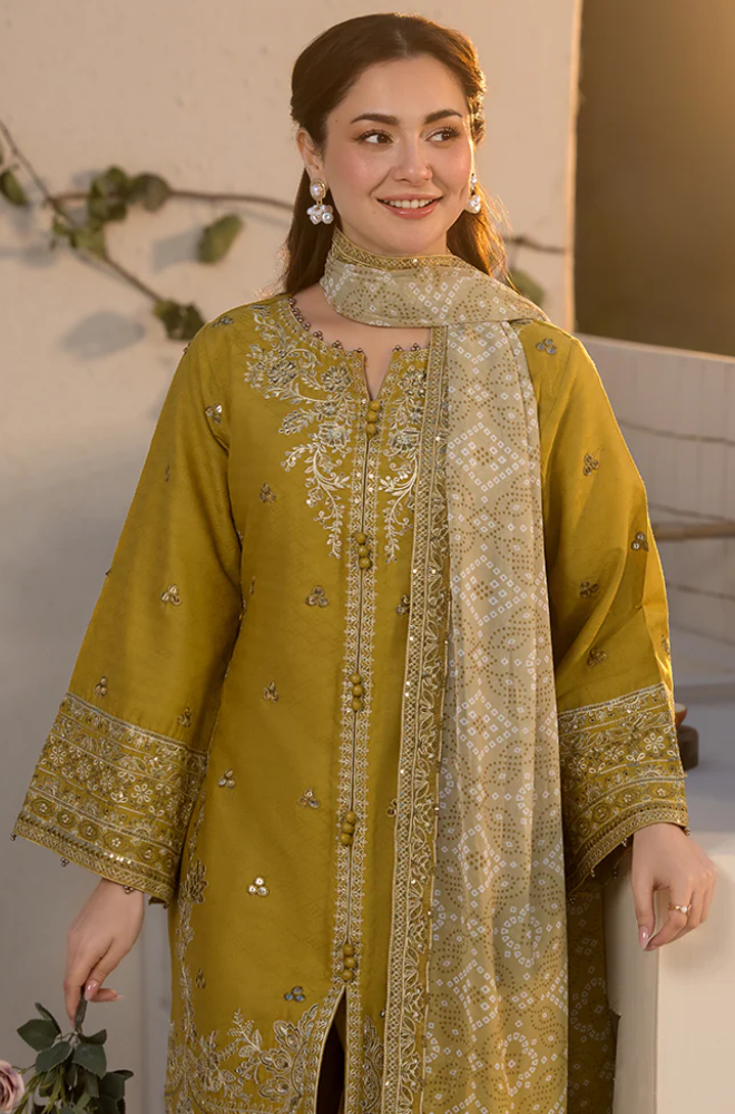 Laam - Winter 3PC Dhanak Embroidered Suit