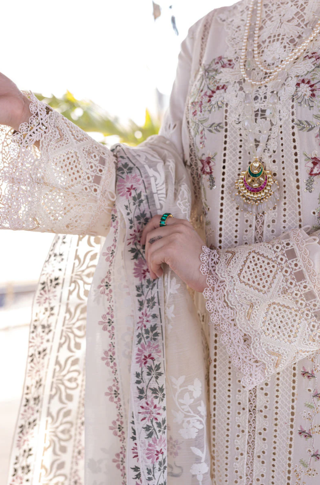 QALAMKAR - 3PC Lawn Embroidered Suit